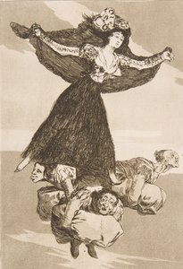 Los Caprichosのプレート61：彼らはVolaverunt。、1799を飛行させました。 作： Francisco de Goya