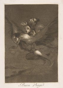 Los Caprichosのプレート64：Bon voyage Buen Viage。、1799。 作： Francisco de Goya