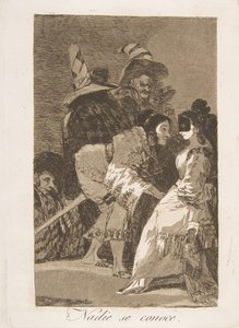 Los Caprichosのプレート6：誰も自分自身を知らないNadie se conoce。、1799。 作： Francisco de Goya