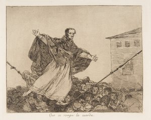 1814〜15年に発行された1863年以降の戦争の災害によるロスデサストレスデラゲラのプレート77 ... 作： Francisco de Goya