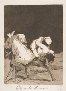 ロスカプリチョスのプレート8：彼らは彼女を連れ去った！誰がそれを奪ったのか、1799年。 作： Francisco de Goya