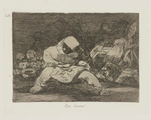 なんという狂気！ （なんて狂気だ！）、pl。 シリーズ「戦争の災害」からの68 作： Francisco de Goya