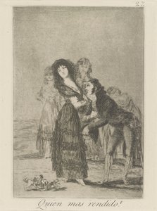 Quien mas rendido? (それらのどれがより多くの克服ですか?)、pl。 シリーズ ロス カプリチョスから 27 作： Francisco de Goya