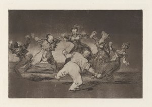 Si Marina bayl?, tome lo que hall? (If Marion Will Dance, Then She has to Take the Consequences)、シリーズ Los disparates (Los proverbios) より 作： Francisco de Goya