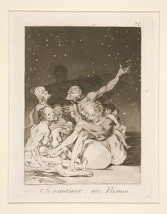 Si amanece, nos vamos (夜明けが来ると私たちは休みます), pl. シリーズ ロス カプリチョスから 71 作： Francisco de Goya