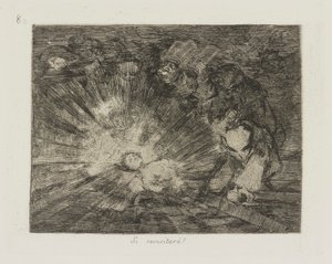 シレシター?? (Will She Rise Again?)、pl。 シリーズ Los desastres de la guerra (戦争の災害) から 80 作： Francisco de Goya