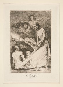 Sopla（ブロー）、pl。 シリーズ ロス カプリチョスから 69 作： Francisco de Goya