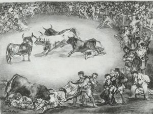 「ボルドーの雄牛」からのスペインのエンターテイメント、1825., 1825. 作： Francisco de Goya