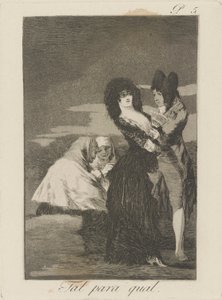 タルパラクォル。 （ツー・オブ・ア・カインド。）、pl。 シリーズ ロス カプリチョスから 5 作： Francisco de Goya