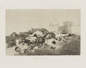 それほど多く。 （さらに悪いことに）、pl。 シリーズ「戦争の災害」からの22 作： Francisco de Goya