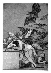 理性の眠りはモンスターを生み出す、1799 作： Francisco de Goya