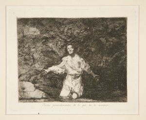 何が起こるかについての悲しい予言 (Sad Forebodings of What is Going to Happen), pl. 1 戦争の災害から 作： Francisco de Goya