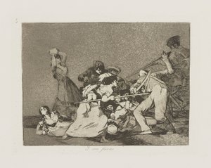 Y ソン フィエラス。 (そして、彼らは野生の死のようです。), pl. シリーズ Los desastres de la guerra (戦争の災害) から 5 作： Francisco de Goya