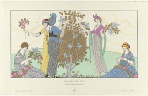 Gazette du Bon Ton、1914 - No. 5、Pl. 42: メイポール / シンプルな夏のドレス (オブジェクトのタイトル) 作： Francisco Javier Gosé