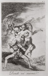 193-0082165 お母さんはどこへ行くの?、「ロス カプリチョス」のプレート 65 作： Francisco Jose de Goya y Lucientes