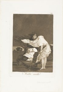 悪い夜、『ロス・カプリチョス』のプレート 36 作： Francisco Jose de Goya y Lucientes