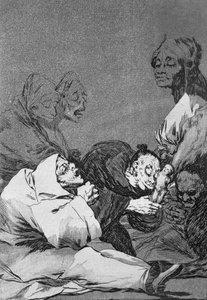 マスターへの贈り物、「Los caprichos」のプレート 47 作： Francisco Jose de Goya y Lucientes