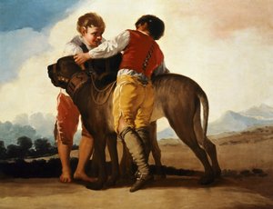 マスティフを連れた少年たち 1786年頃（油彩・キャンバス 作： Francisco Jose de Goya y Lucientes