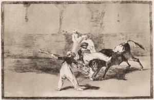 闘牛。闘技場でホルンの音を受けるモーア 作： Francisco de Goya