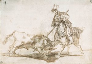 闘牛。シドが別の雄牛を槍で貫く 1815-16年（準備図 作： Francisco de Goya