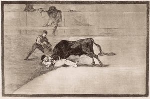 Bullfigthting：Pepe Hilloの不運な死 作： Francisco de Goya