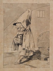 修道士の風刺画 作： フランシスコ・ホセ・デ・ゴヤ・イ・ルシエンテス
