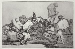 カーニバルのファンタジー、「箴言」のプレート 14 作： Francisco Jose de Goya y Lucientes