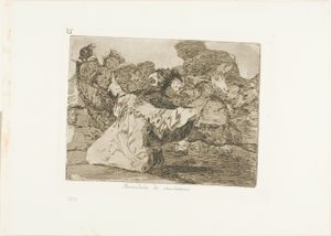 シャルラタンのショー、『戦争の惨禍』より75枚目 作： Francisco Jose de Goya y Lucientes