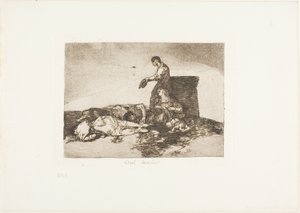 Cruel tale of woe!、The Disasters of War のプレート 48 作： Francisco Jose de Goya y Lucientes