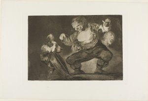 Disparates の Dancing Giant、Los Proverbios のプレート 4 として公開 作： Francisco Jose de Goya y Lucientes