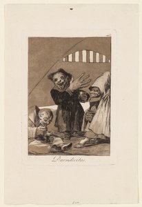Duendecitos、「Los Caprichos」からのプレート、1799 作： Francisco de Goya