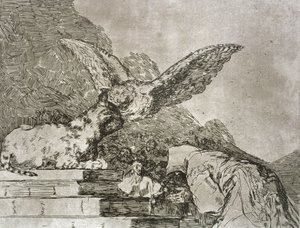 猫のパントマイム、「The Disasters of War」のプレート 73 作： Francisco Jose de Goya y Lucientes