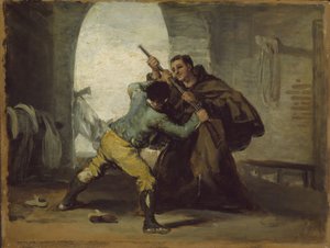 修道士ペドロがエルマラガトから銃を奪う、1806年頃 作： Francisco de Goya