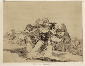 GOYA Y LUCIENTES, Francisco de (1746-1828). Tudo está às avessas. 1810-1820. (17,6 x 22,2 cm). Placa 42 de “Os desastres da guerra”. Gravura. ESPANHA. MADRID (COMUNIDADE AUTÓNOMA). Madri. Museu do Prado 作： Francisco Jose de Goya y Lucientes