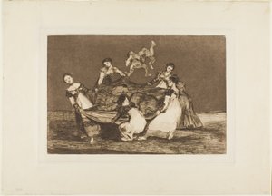 Los Proverbios のプレート 1、死んだロバよりも重い 作： Francisco Jose de Goya y Lucientes