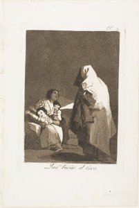 ブギーマンの登場、『ロス・カプリチョス』のプレート 3 作： Francisco Jose de Goya y Lucientes