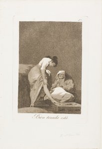 ロス カプリチョスのプレート 17、ナイスリー ストレッチです。 作： Francisco Jose de Goya y Lucientes