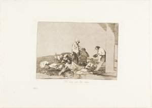 叫んでも無駄だ、『戦争の惨禍』第58章より 作： Francisco Jose de Goya y Lucientes