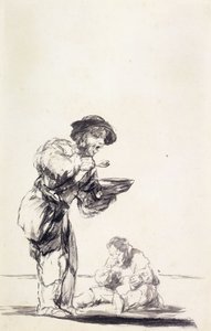 La Bouillie &39;：マッシュを食べる乞食 作： Francisco de Goya