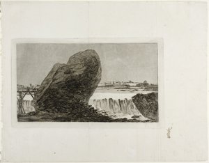 1810年以前の滝のある風景 作： Francisco de Goya