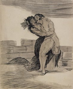 抱き合う男女 作： フランシスコ・ホセ・デ・ゴヤ・イ・ルシエンテス