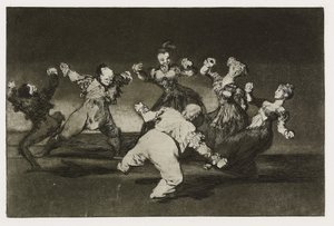 メリーフォリー（異種アレグレ）、「Los Proverbios」のプレート12、c.1819-24（エッチング、アクアチント、溶岩、バーニッシャー、ドライポイント、紙のビュラン） 作： Francisco de Goya