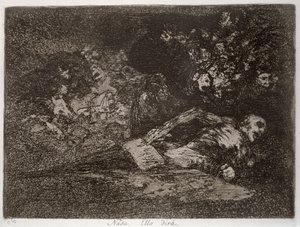 何もない。 イベントは、「戦争の災害」のプレート69を教えてくれます 作： Francisco Jose de Goya y Lucientes