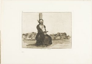 ナイフのせいで、The Disasters of War のプレート 34 作： Francisco Jose de Goya y Lucientes