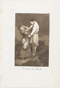 Out Hunting for Teeth、Los Caprichos のプレート 12 作： Francisco Jose de Goya y Lucientes