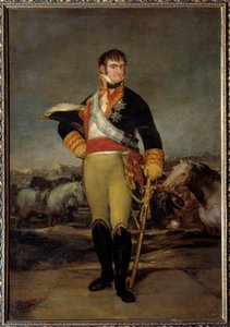 野営地で軍服を着たフェルディナンド7世（1784-1833）の肖像 フランシスコ・デ・ゴヤ・イ・ルシエンテス（1746-1828）の絵画。19世紀 日2,07x1,4 m Madrid.プラド美術館 - 収容所で軍服を着たフェルディナンド7世（1784-1833）の肖像 作： Francisco de Goya