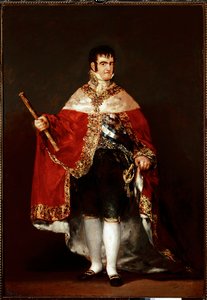 王服を着たフェルディナンド7世の肖像（油彩・キャンバス、1815年頃 作： Francisco de Goya