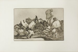 喜べ、カーニバル、明日は汝は灰となる、『ロス プロベルビオス』のプレート 14 作： Francisco Jose de Goya y Lucientes