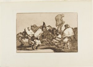 喜べ、カーニバル、明日のためにあなたは灰になる、ロスプロバービオスのプレート14 作： Francisco Jose de Goya y Lucientes