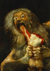 息子の一人を食い殺すサターン...（油彩・キャンバス）